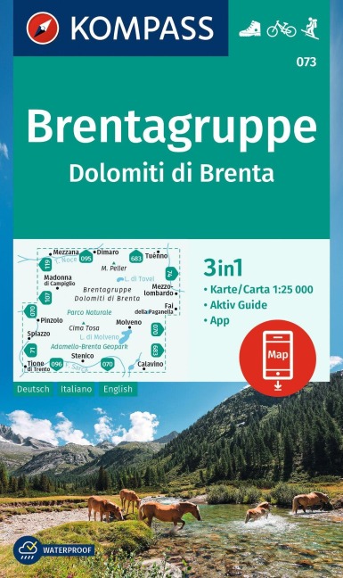 KOMPASS Wanderkarte 073 Brentagruppe / Dolomiti di Brenta 1:25.000 - 