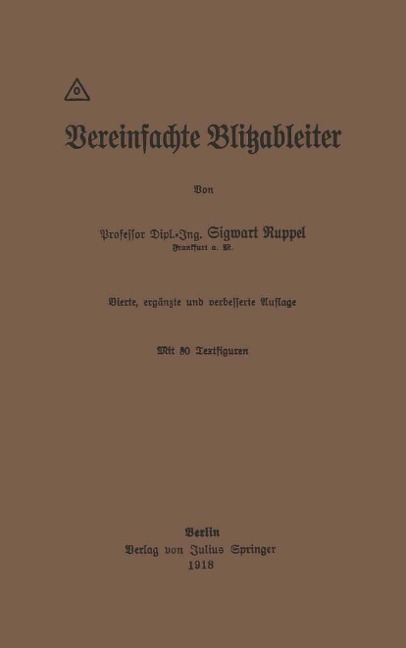 Vereinfachte Blitzableiter - Sigwart Ruppel