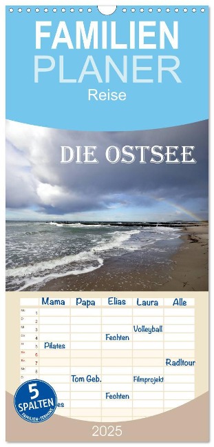 Familienplaner 2025 - Die Ostsee mit 5 Spalten (Wandkalender, 21 x 45 cm) CALVENDO - Gugigei Gugigei