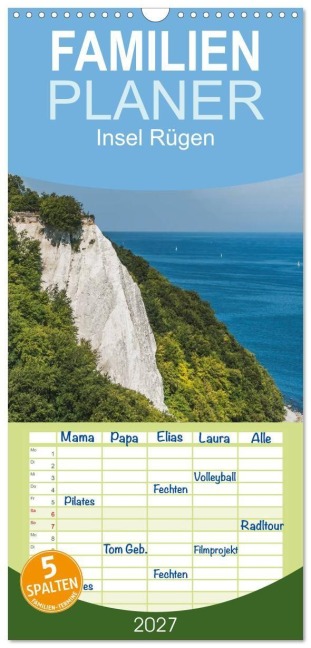 Familienplaner 2027 - Entdeckungen auf der Insel Rügen mit 5 Spalten (Wandkalender, 21 x 45 cm) CALVENDO - Gunter Kirsch