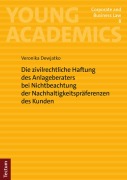 Cover-Bild zum Titel 'Die zivilrechtliche Haftung des Anlageberaters bei Nichtbeachtung der Nachhaltigkeitspräferenzen des Kunden' von 'Veronika Dewjatko'