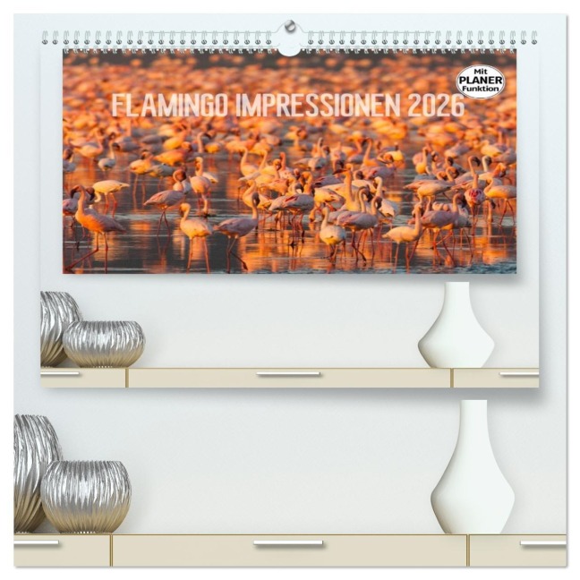 Flamingo Impressionen 2026 (hochwertiger Premium Wandkalender 2026 DIN A2 quer), Kunstdruck in Hochglanz - Ingo Gerlach