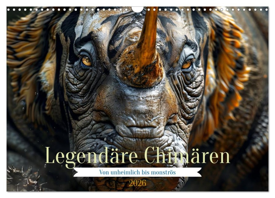 Legendäre Chimären - Von unheimlich bis monströs (Wandkalender 2026 DIN A3 quer), CALVENDO Monatskalender - 