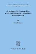 Gundlagen der Privaterbfolge in der Bundesrepublik Deutschland und in der DDR. - Heinz Hetmeier