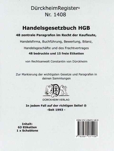 DürckheimRegister® HGB im dtv (2022) - 