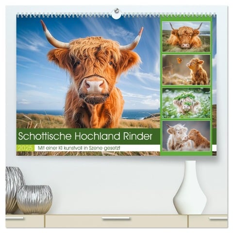 Schottische Hochland Rinder (hochwertiger Premium Wandkalender 2025 DIN A2 quer), Kunstdruck in Hochglanz - Steffen Gierok-Latniak