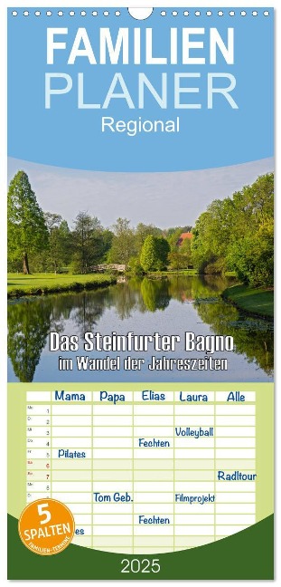 Familienplaner 2025 - Das Steinfurter Bagno im Wandel der Jahreszeiten mit 5 Spalten (Wandkalender, 21 x 45 cm) CALVENDO - Leon Uppena (Gdt)