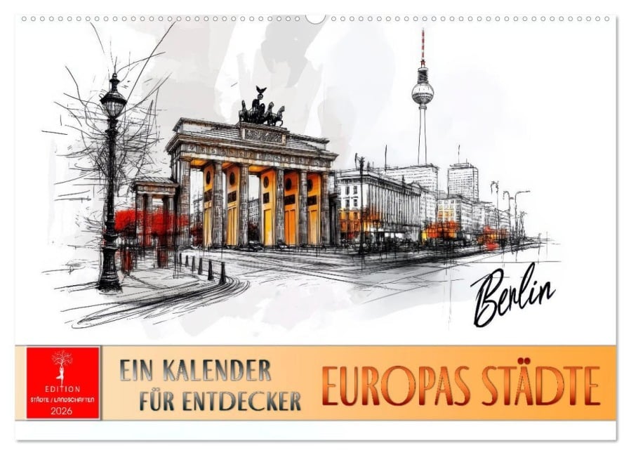 Europas Städte - ein Kalender für Entdecker (Wandkalender 2026 DIN A2 quer), CALVENDO Monatskalender - Peter Roder