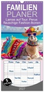 Cover-Bild zum Titel 'Familienplaner 2027 - Lamas auf Tour. Perus flauschige Fashion-Ikonen mit 5 Spalten (Wandkalender, 21 x 45 cm) CALVENDO' von 'Rose Hurley'