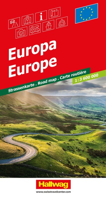 Hallwag Strassenkarte Europa 1:3,6 Mio. - 