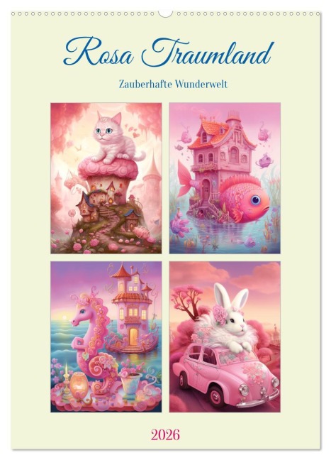 Rosa Traumland. Zauberhafte Wunderwelt (Wandkalender 2026 DIN A2 hoch), CALVENDO Monatskalender - Rose Hurley