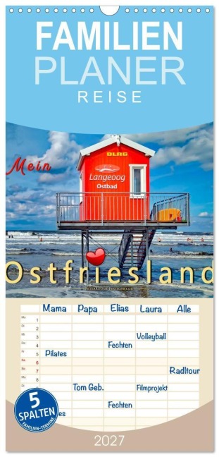 Familienplaner 2027 - Mein Ostfriesland mit 5 Spalten (Wandkalender, 21 x 45 cm) CALVENDO - Peter Roder