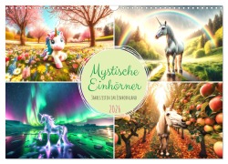 Cover-Bild zum Titel 'Mystische Einhörner - Jahreszeiten im Einhornland (Wandkalender 2026 DIN A3 quer), CALVENDO Monatskalender' von 'Marco Warstat'