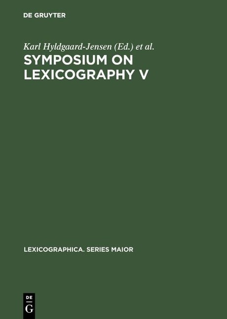 Symposium on Lexicography V - 