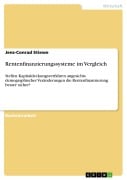 Cover-Bild zum Titel 'Rentenfinanzierungssysteme im Vergleich' von 'Jens-Conrad Stiewe'