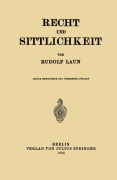 Cover-Bild zum Titel 'Recht und Sittlichkeit' von 'Rudolf Laun'