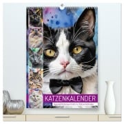 Cover-Bild zum Titel 'KATZENKALENDER - Aquarell Katzenportraits für Katzenliebhaber (hochwertiger Premium Wandkalender 2026 DIN A2 hoch), Kunstdruck in Hochglanz' von 'Mb Fotografie'