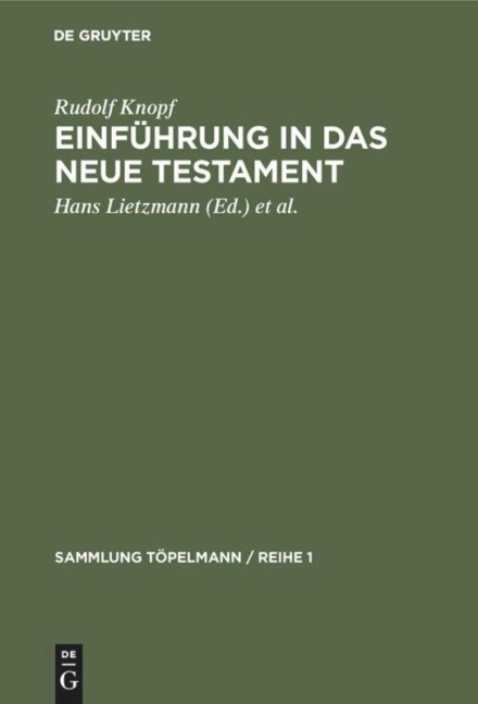 Einführung in das Neue Testament - Rudolf Knopf