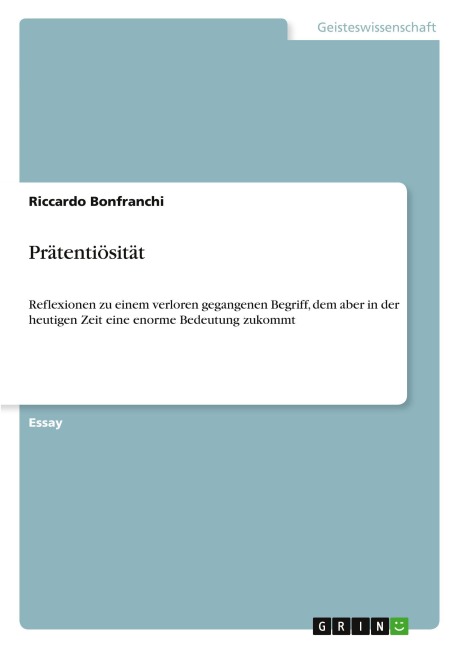 Prätentiösität - Riccardo Bonfranchi