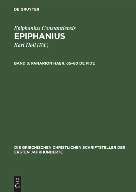 Panarion Haer. 65-80 De Fide - Epiphanius Constantiensis