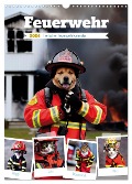 Feuerwehr - Tierischer Feuerwehrkalender (Wandkalender 2024 DIN A3 hoch), CALVENDO Monatskalender - Silvia Siebler-Ferry
