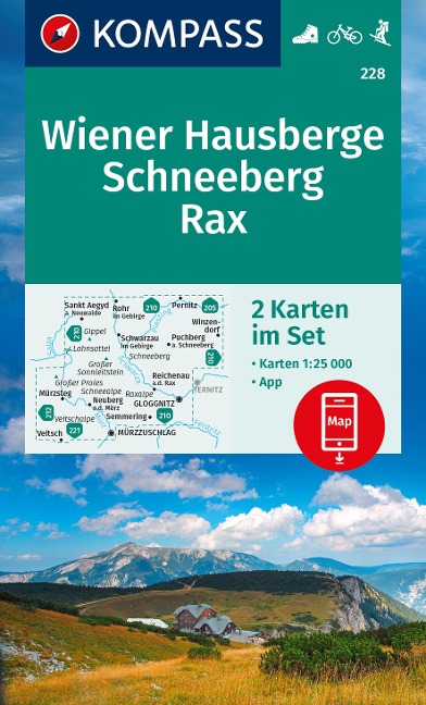 KOMPASS Wanderkarten-Set 228 Wiener Hausberge, Schneeberg, Rax (2 Karten) 1:25.000 - 