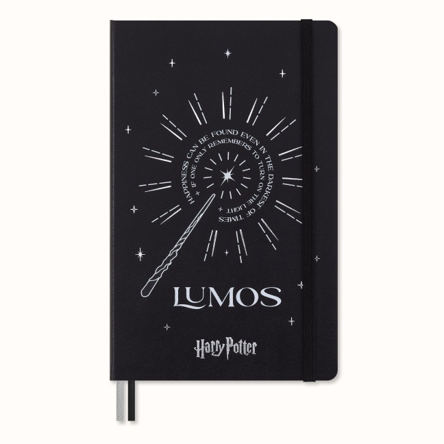 Moleskine Harry Potter Lumos Notizbuch, L/A5, Liniert, Fester Einband, Schwarz - 