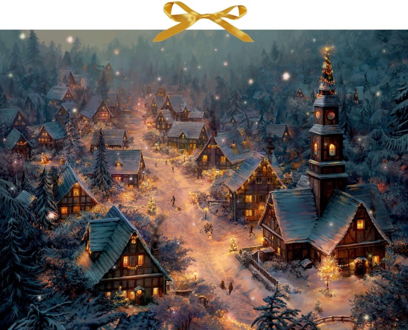 Wand-Adventskalender - Verträumtes Winterdorf - 