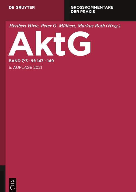 Aktiengesetz, §§ 147-149 - 