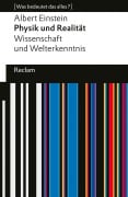 Cover-Bild zum Titel 'Physik und Realität. Wissenschaft und Welterkenntnis' von 'Albert Einstein'
