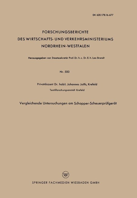 Vergleichende Untersuchungen am Schopper-Scheuerprüfgerät - Johannes Juilfs