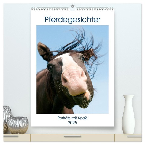 Pferdegesichter - Porträts mit Spaß (hochwertiger Premium Wandkalender 2025 DIN A2 hoch), Kunstdruck in Hochglanz - Meike Bölts