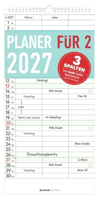 Planer für zwei 2027 - 