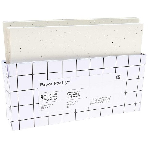 Kartenset B6, Recyclingpapier elfenbein, FSC MIX - 