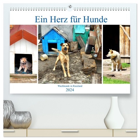 Ein Herz für Hunde - Wachhunde in Russland (hochwertiger Premium Wandkalender 2024 DIN A2 quer), Kunstdruck in Hochglanz - Henning von Löwis of Menar
