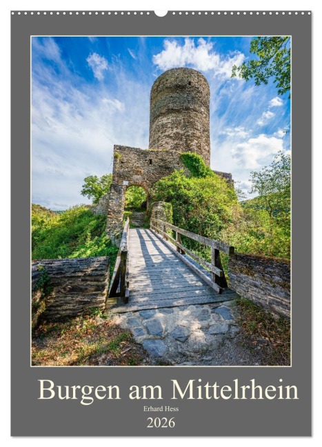 Burgen am Mittelrhein (Wandkalender 2026 DIN A2 hoch), CALVENDO Monatskalender - Erhard Hess