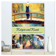 Cover-Bild zum Titel 'Katzen und Kunst - Samtige Herrscher der impressionistischen Gärten (hochwertiger Premium Wandkalender 2026 DIN A2 hoch), Kunstdruck in Hochglanz' von 'Anja Frost'