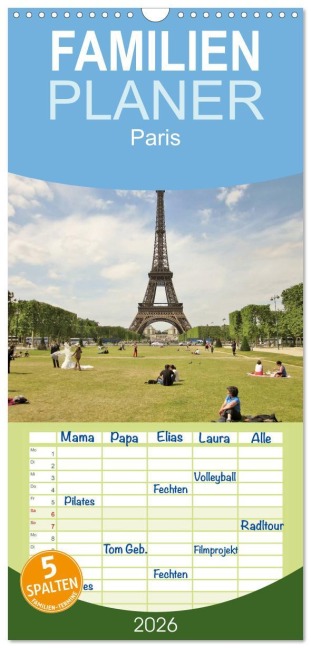Familienplaner 2026 - Paris mit 5 Spalten (Wandkalender, 21 x 45 cm) CALVENDO - ViennaFrame ViennaFrame