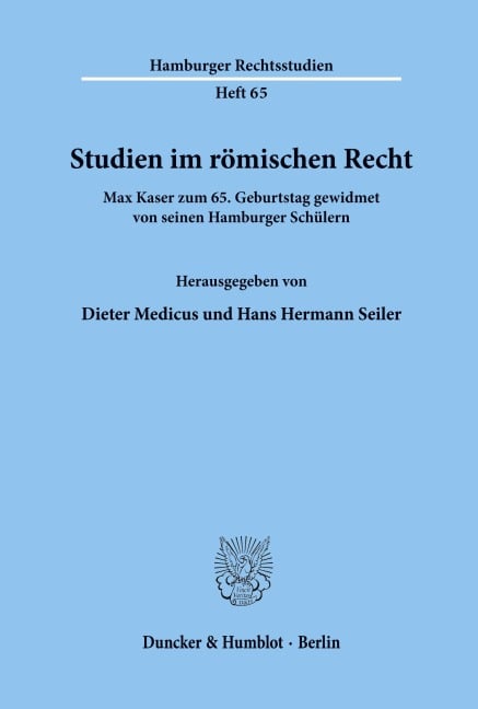 Studien im römischen Recht. - 