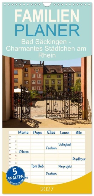 Familienplaner 2027 - Bad Säckingen - Charmantes Städtchen am Rhein mit 5 Spalten (Wandkalender, 21 x 45 cm) CALVENDO - Drachenkind-Fotografie