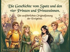 Cover-Bild zum Titel 'Die Geschichte vom Spatz und den vier Prinzen und Prinzessinnen.' von 'Jinos Geschichten'