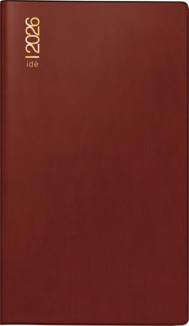 rido/idé 7012212296 | Taschenkalender Mod. TM 17/contacter 2026 | A6 quer, Kunststoff, bordeaux - 