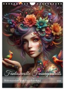 Fantasievolle Frauenporträts - Blütenzauber und Paradiesvögel (Wandkalender 2026 DIN A4 hoch), CALVENDO Monatskalender - Fotodesign Verena Scholze