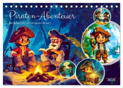 Cover-Bild zum Titel 'Piraten-Abenteuer - Die Reise zum verborgenen Schatz (Tischkalender 2026 DIN A5 quer), CALVENDO Monatskalender' von 'Anja Frost'