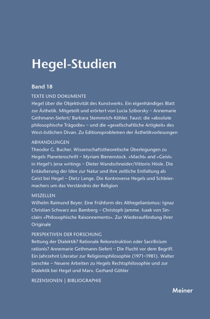 Hegel-Studien Band 18 - 