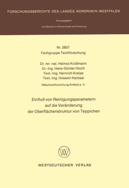 Einfluß von Reinigungsparametern auf die Veränderung der Oberflächenstruktur von Teppichen - 