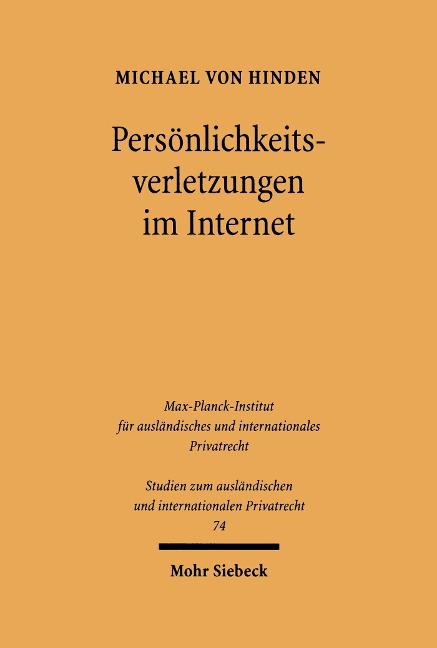 Persönlichkeitsverletzungen im Internet - Michael Von Hinden