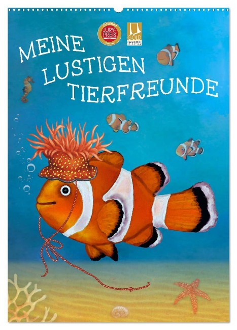 Meine lustigen Tierfeunde (Wandkalender 2024 DIN A2 hoch), CALVENDO Monatskalender - Marion Krätschmer