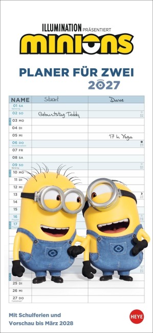 Minions Planer für zwei 2027 - 
