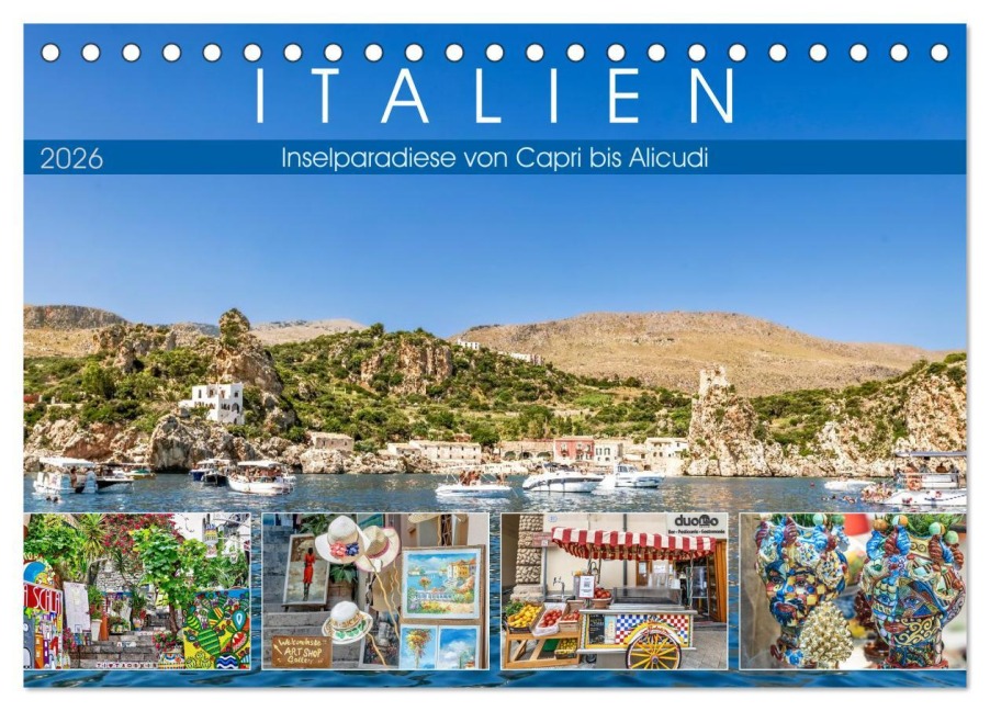 Italien - Inselparadiese von Capri bis Alicudi (Tischkalender 2026 DIN A5 quer), CALVENDO Monatskalender - Dieter Meyer